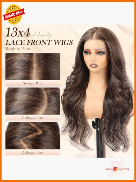26 Inch Lace Front Wig 13x4 HD Lace Glueless Pre-Plucked Hairline Layered Wave